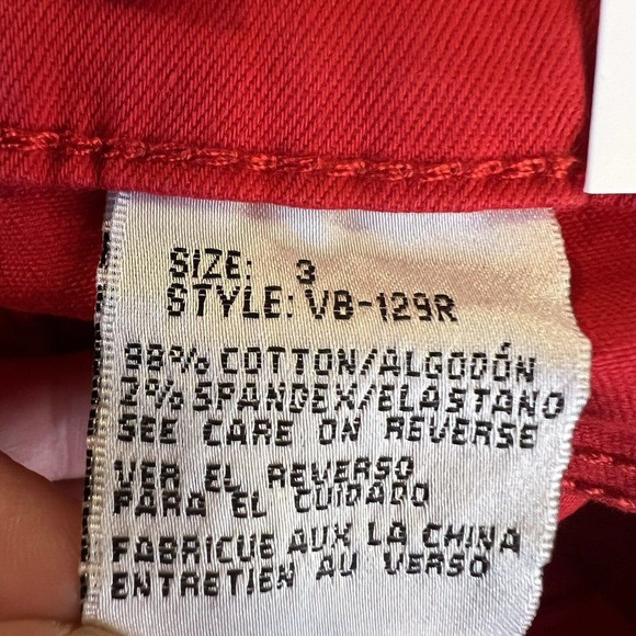 Vince Blue Co Red Distressed High Rise Skinny Jean Size 3 New - Picture 5 of 5